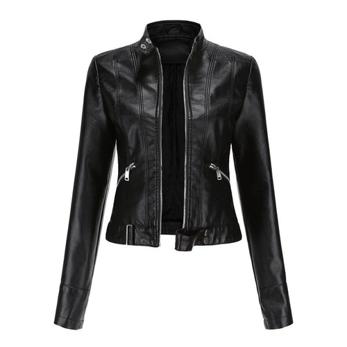 Linnea | Cropped Stand-Collar Moto Jacket