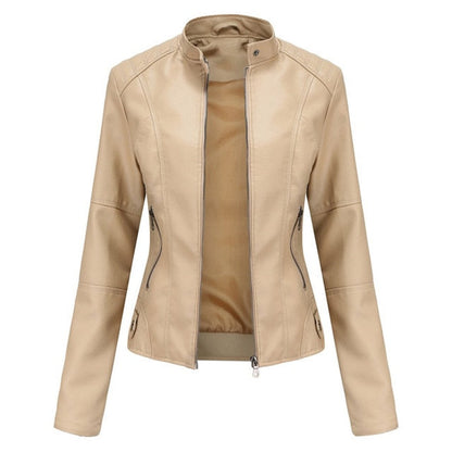 Helen | Refined Stand-Collar Moto Jacket