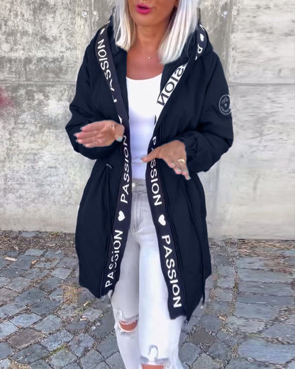 Camila | Hooded Drawstring Midi Parka