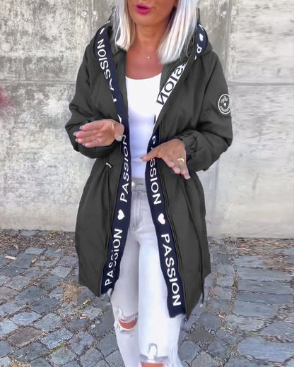 Camila | Hooded Drawstring Midi Parka
