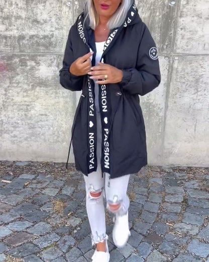 Camila | Hooded Drawstring Midi Parka